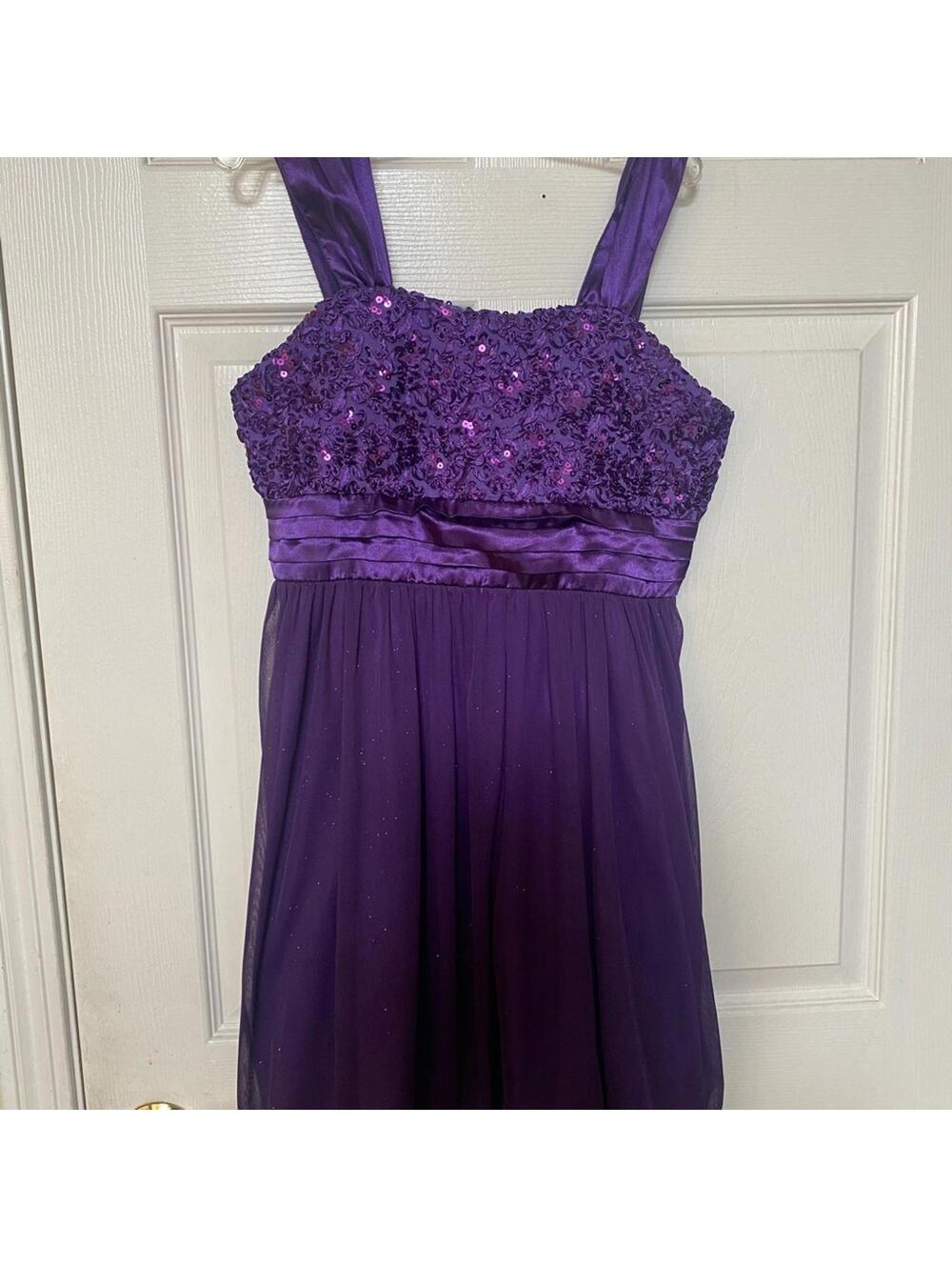 Speechless Purple Sequin Embellished Prom Dress Youth 14.5